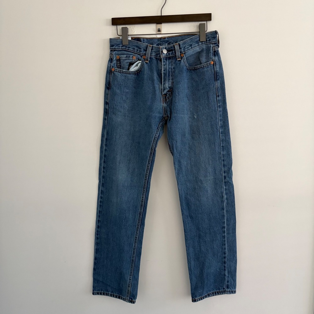 Levis 505 Regular Fit Straight Leg Blue Denim Jeans W30 L32